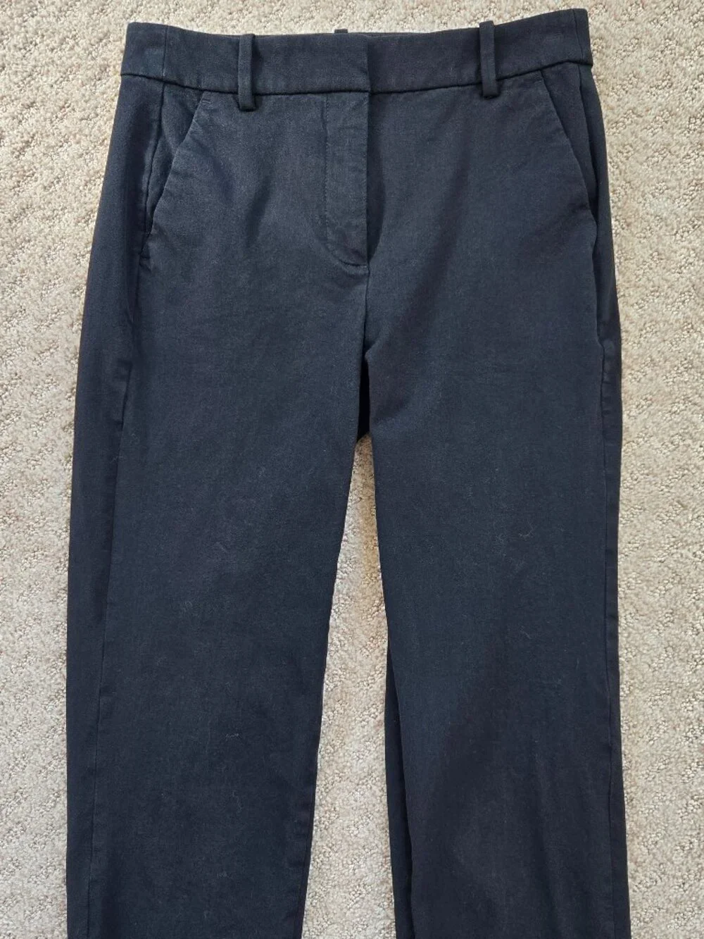 J.CREW Slim Straight-Leg Capri Cropped Pants, Stretch, Black, Size 0, EUC!